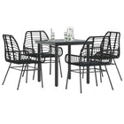 Tuinset 5-delig poly rattan zwart