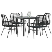 Tuinset 5-delig poly rattan zwart