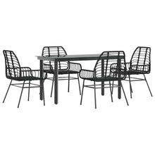 5-delige Tuinset poly rattan glas zwart