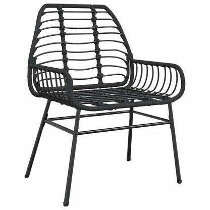 5-delige Tuinset poly rattan glas zwart