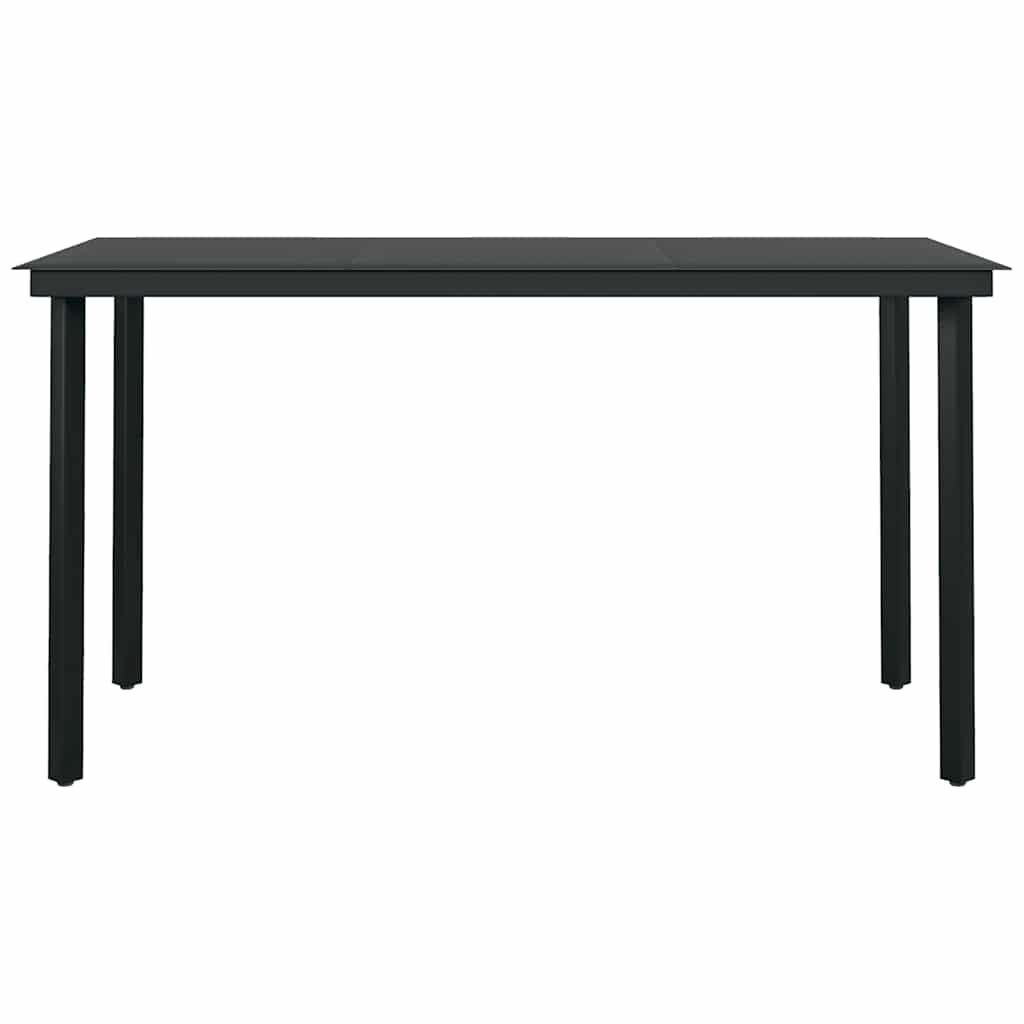5-delige Tuinset poly rattan glas zwart