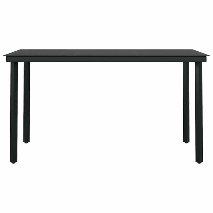 5-delige Tuinset poly rattan glas zwart