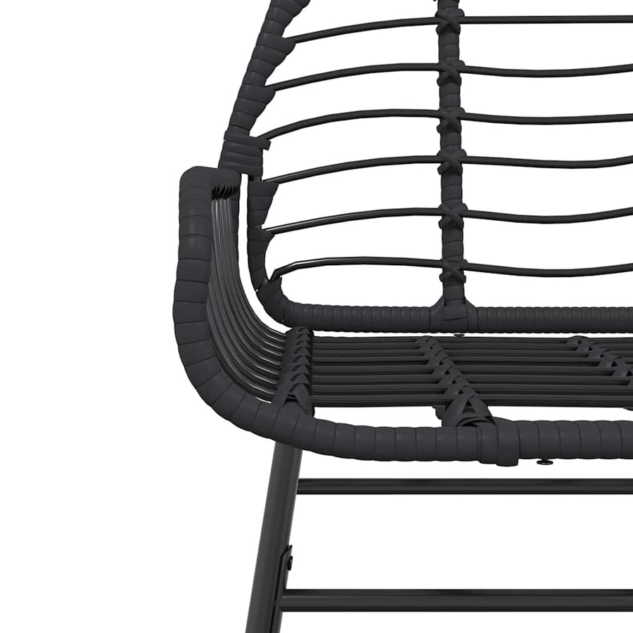 5-delige Tuinset poly rattan glas zwart