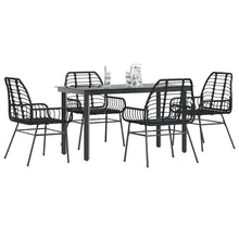 5-delige Tuinset poly rattan glas zwart