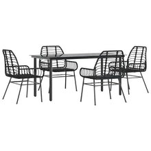 5-delige Tuinset poly rattan glas zwart