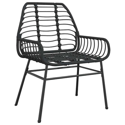 5-delige Tuinset poly rattan glas zwart