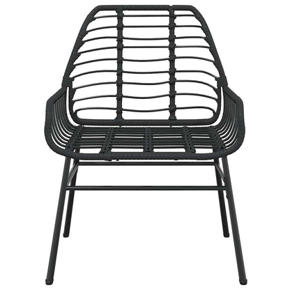 5-delige Tuinset poly rattan glas zwart