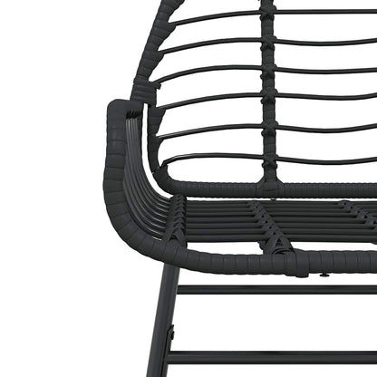 5-delige Tuinset poly rattan glas zwart