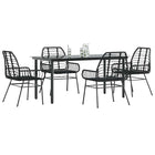 Tuinset poly rattan 5-delig zwart glas