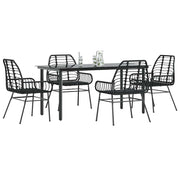 Tuinset poly rattan 5-delig zwart glas