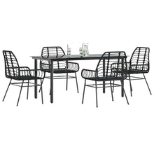 5-delige Tuinset poly rattan glas zwart