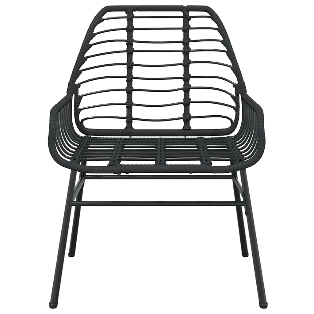 7-delige Tuinset poly rattan glas zwart