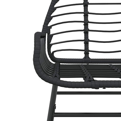 7-delige Tuinset poly rattan glas zwart