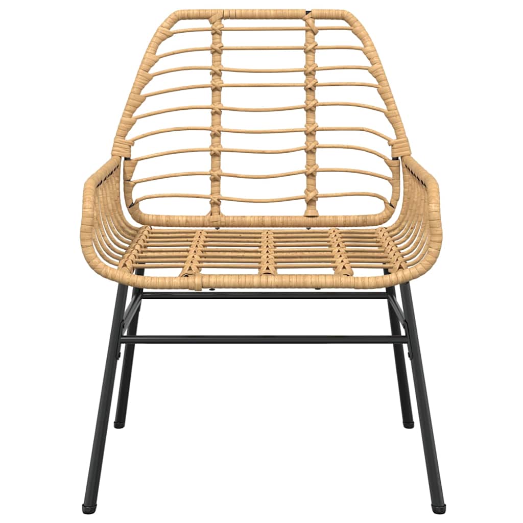 3-delige Tuinset poly rattan glas bruin