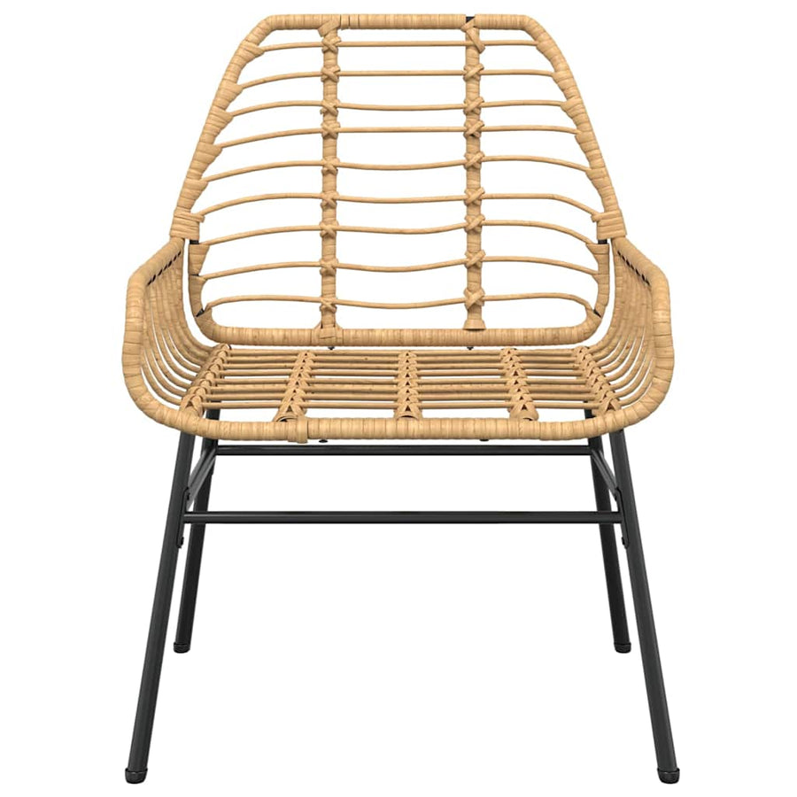 3-delige Tuinset poly rattan glas bruin