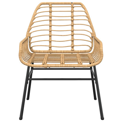 5-delige Tuinset poly rattan glas bruin