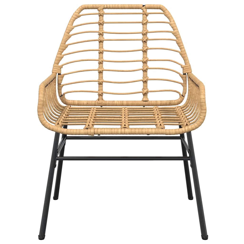 7-delige Tuinset poly rattan glas bruin