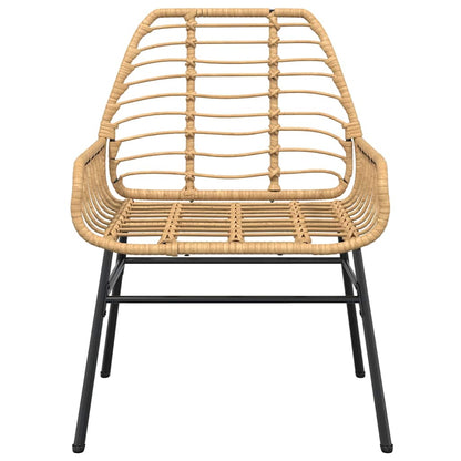 7-delige Tuinset poly rattan glas bruin