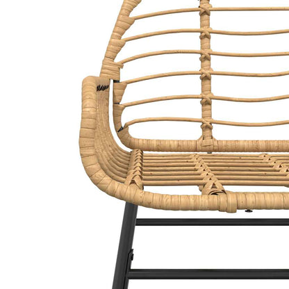 7-delige Tuinset poly rattan glas bruin