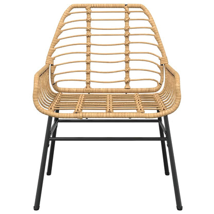 7-delige Tuinset poly rattan glas bruin