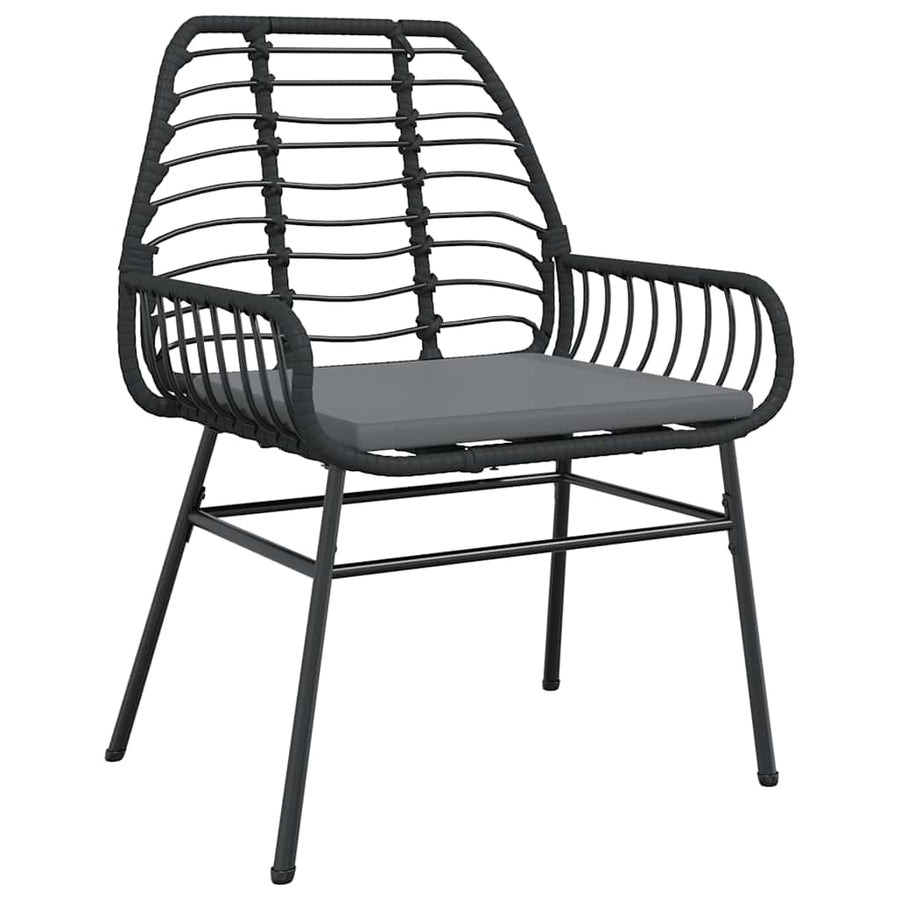 5-Delige Tuinset Met Kussens Poly Rattan Glas 4 80 x 80 x 74 cm Zwart en donkergrijs