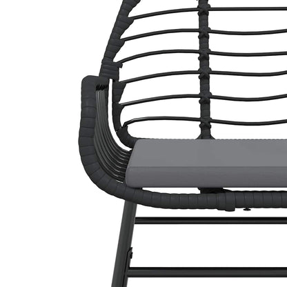 5-Delige Tuinset Met Kussens Poly Rattan Glas 4 80 x 80 x 74 cm Zwart en donkergrijs