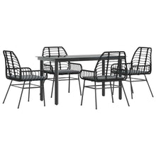 5-Delige Tuinset Met Kussens Poly Rattan Glas 4 140 x 70 x 74 cm Zwart en donkergrijs