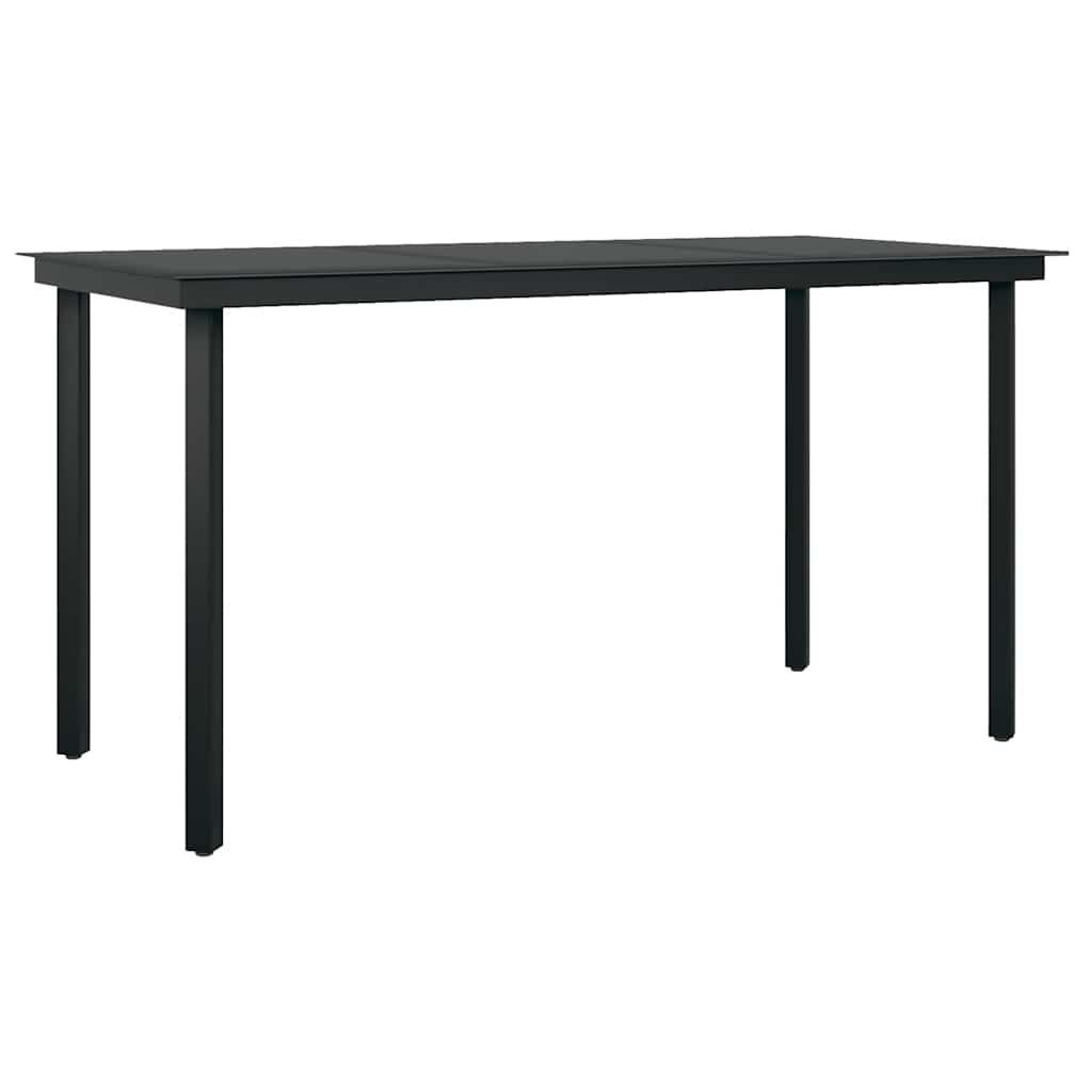 5-Delige Tuinset Met Kussens Poly Rattan Glas 4 140 x 70 x 74 cm Zwart en donkergrijs