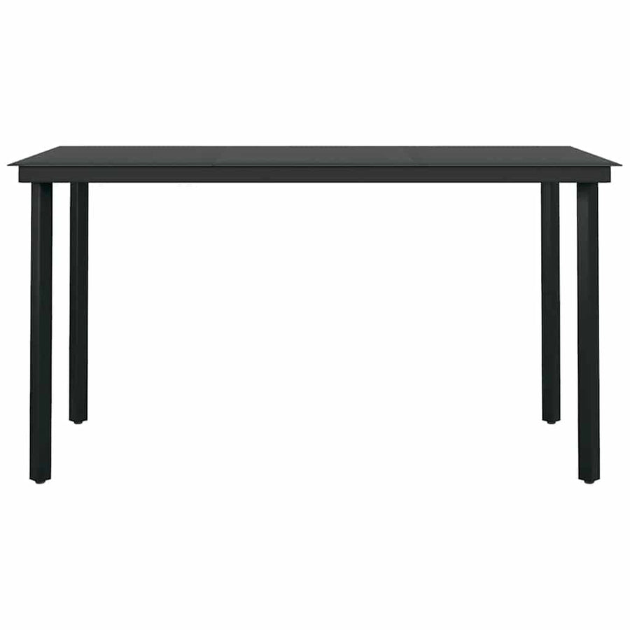 5-Delige Tuinset Met Kussens Poly Rattan Glas 4 140 x 70 x 74 cm Zwart en donkergrijs
