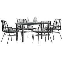 5-Delige Tuinset Met Kussens Poly Rattan Glas 4 140 x 70 x 74 cm Zwart en donkergrijs