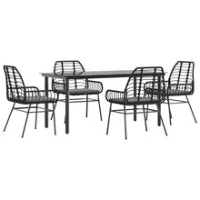 5-Delige Tuinset Met Kussens Poly Rattan Glas 4 160 x 80 x 74 cm Zwart en donkergrijs