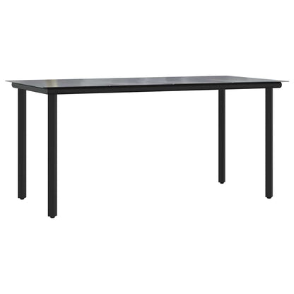 5-Delige Tuinset Met Kussens Poly Rattan Glas 4 160 x 80 x 74 cm Zwart en donkergrijs