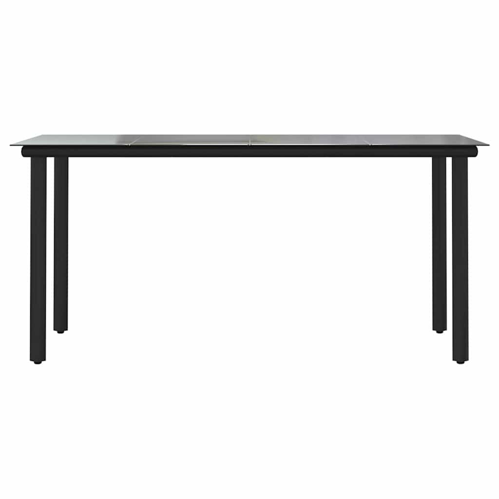 5-Delige Tuinset Met Kussens Poly Rattan Glas 4 160 x 80 x 74 cm Zwart en donkergrijs