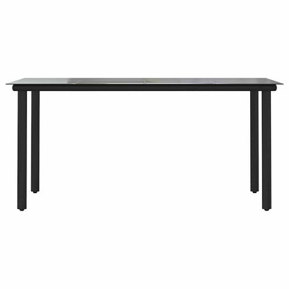 5-Delige Tuinset Met Kussens Poly Rattan Glas 4 160 x 80 x 74 cm Zwart en donkergrijs