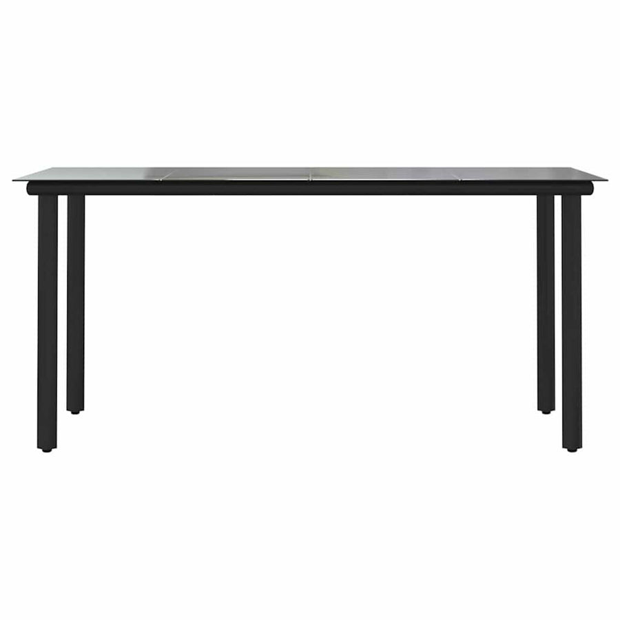 5-Delige Tuinset Met Kussens Poly Rattan Glas 4 160 x 80 x 74 cm Zwart en donkergrijs