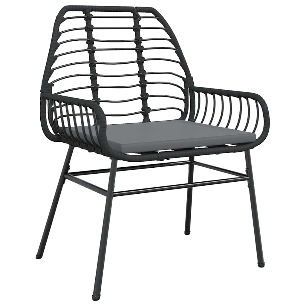 7-Delige Tuinset Met Kussens Poly Rattan Glas 6 200 x 100 x 74 cm Zwart en donkergrijs