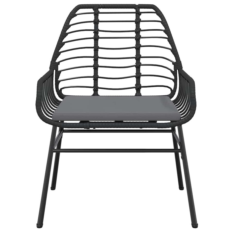 7-Delige Tuinset Met Kussens Poly Rattan Glas 6 200 x 100 x 74 cm Zwart en donkergrijs