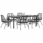 Tuinset 7-delig poly rattan zwart glas
