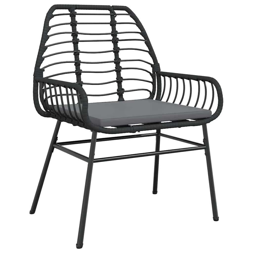 9-Delige Tuinset Met Kussens Poly Rattan Glas 8 200 x 100 x 74 cm Zwart en donkergrijs