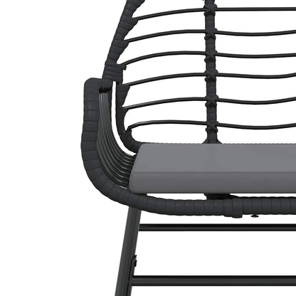 9-Delige Tuinset Met Kussens Poly Rattan Glas 8 200 x 100 x 74 cm Zwart en donkergrijs