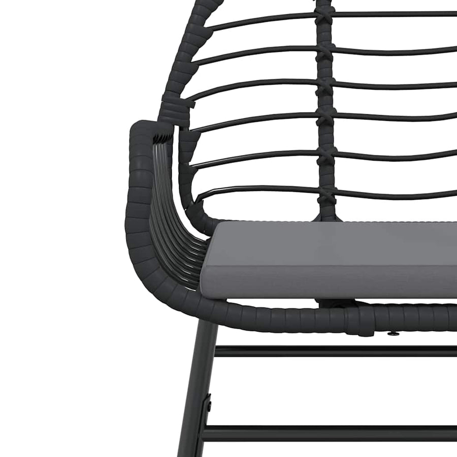 9-Delige Tuinset Met Kussens Poly Rattan Glas 8 200 x 100 x 74 cm Zwart en donkergrijs