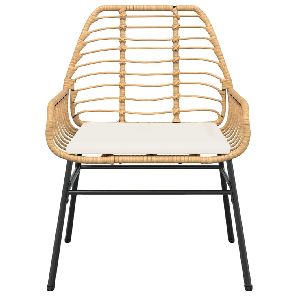 5-Delige Tuinset Met Kussens Poly Rattan Glas 4 140 x 70 x 74 cm Bruin en crèmewit