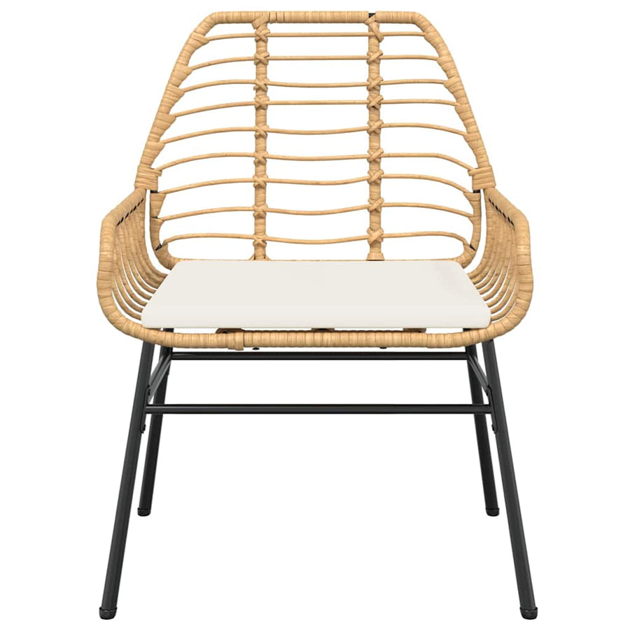 5-Delige Tuinset Met Kussens Poly Rattan Glas 4 140 x 70 x 74 cm Bruin en crèmewit