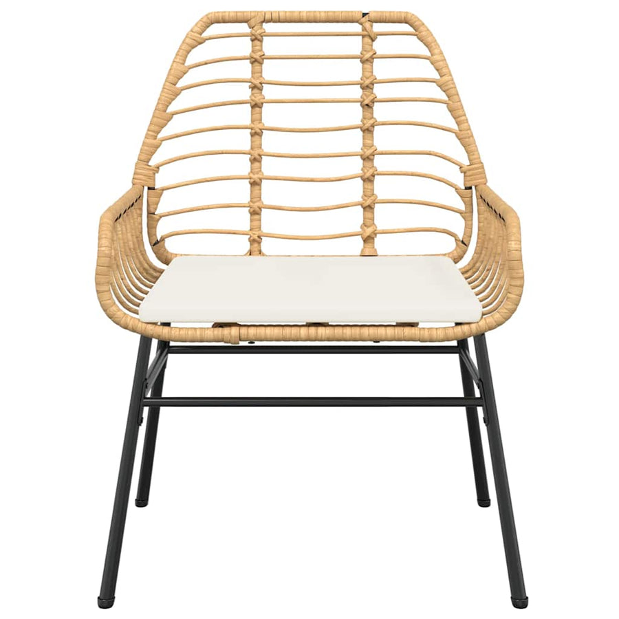 5-Delige Tuinset Met Kussens Poly Rattan Glas 4 160 x 80 x 74 cm Bruin en crèmewit