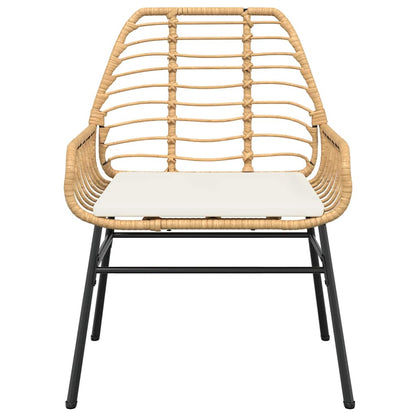 7-Delige Tuinset Met Kussens Poly Rattan Glas 6 200 x 100 x 74 cm Bruin en crèmewit