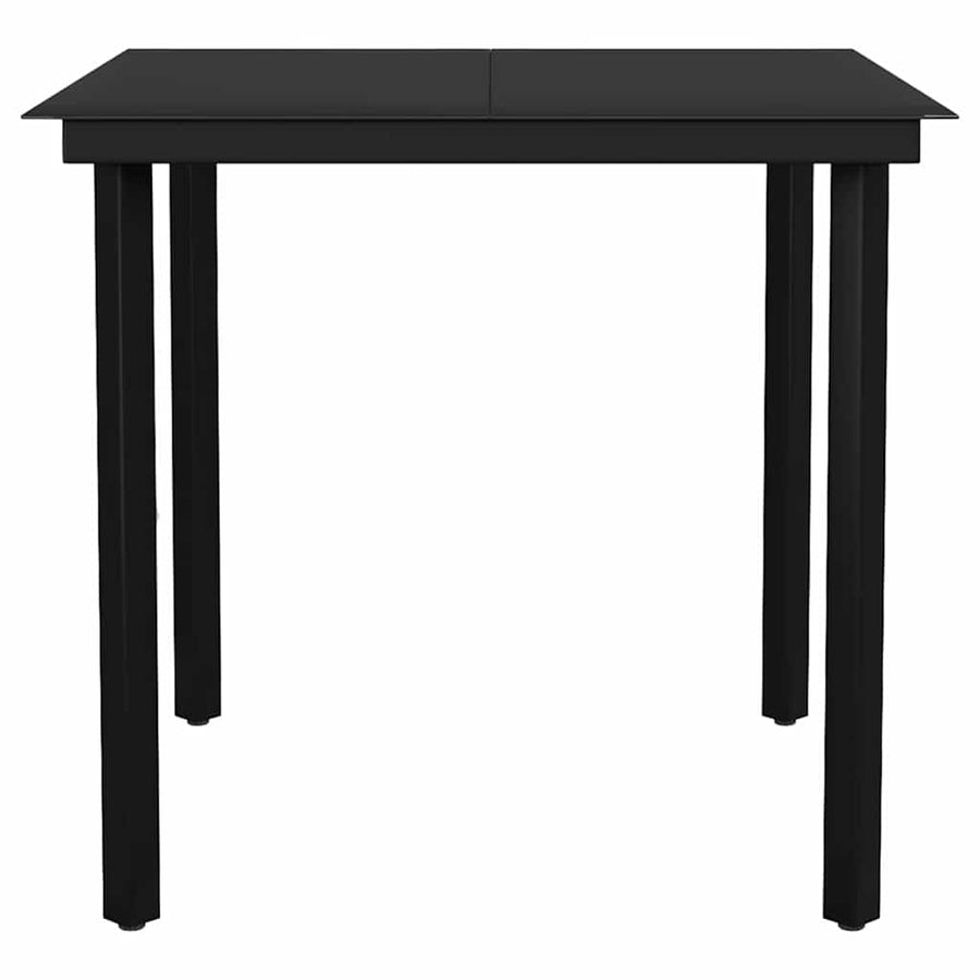 3-Delige Tuinset Met Kussens Poly Rattan Glas 2 80 x 80 x 74 cm Zwart