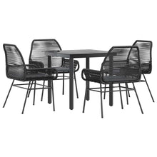 5-Delige Tuinset Met Kussens Poly Rattan Glas 4 80 x 80 x 74 cm Zwart