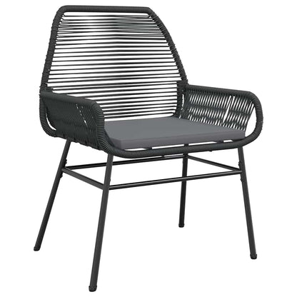 5-Delige Tuinset Met Kussens Poly Rattan Glas 4 80 x 80 x 74 cm Zwart