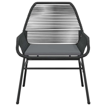 5-Delige Tuinset Met Kussens Poly Rattan Glas 4 80 x 80 x 74 cm Zwart