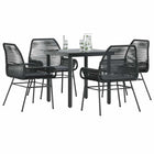 Tuinset 5-delig poly rattan zwart